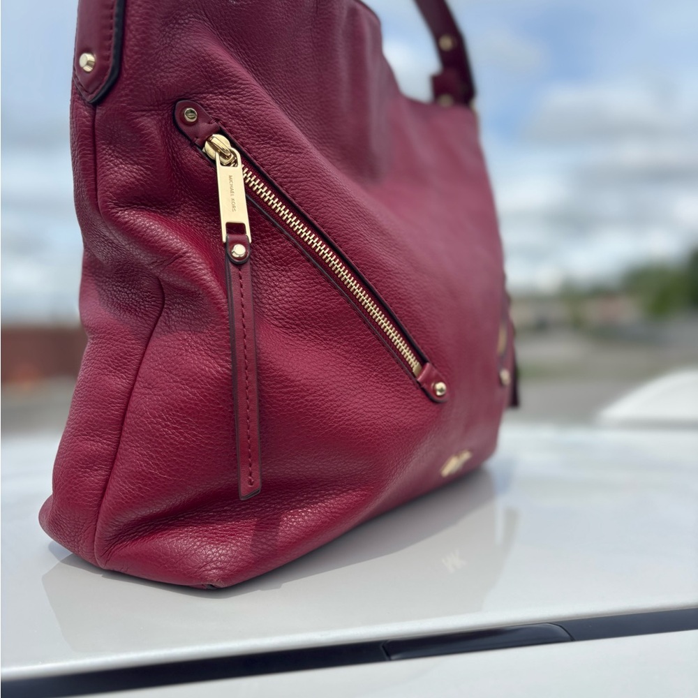 Michael Kors Scarlett Red Leather Evie Shoulder Bag-  Beautiful! - Picture 11 of 13